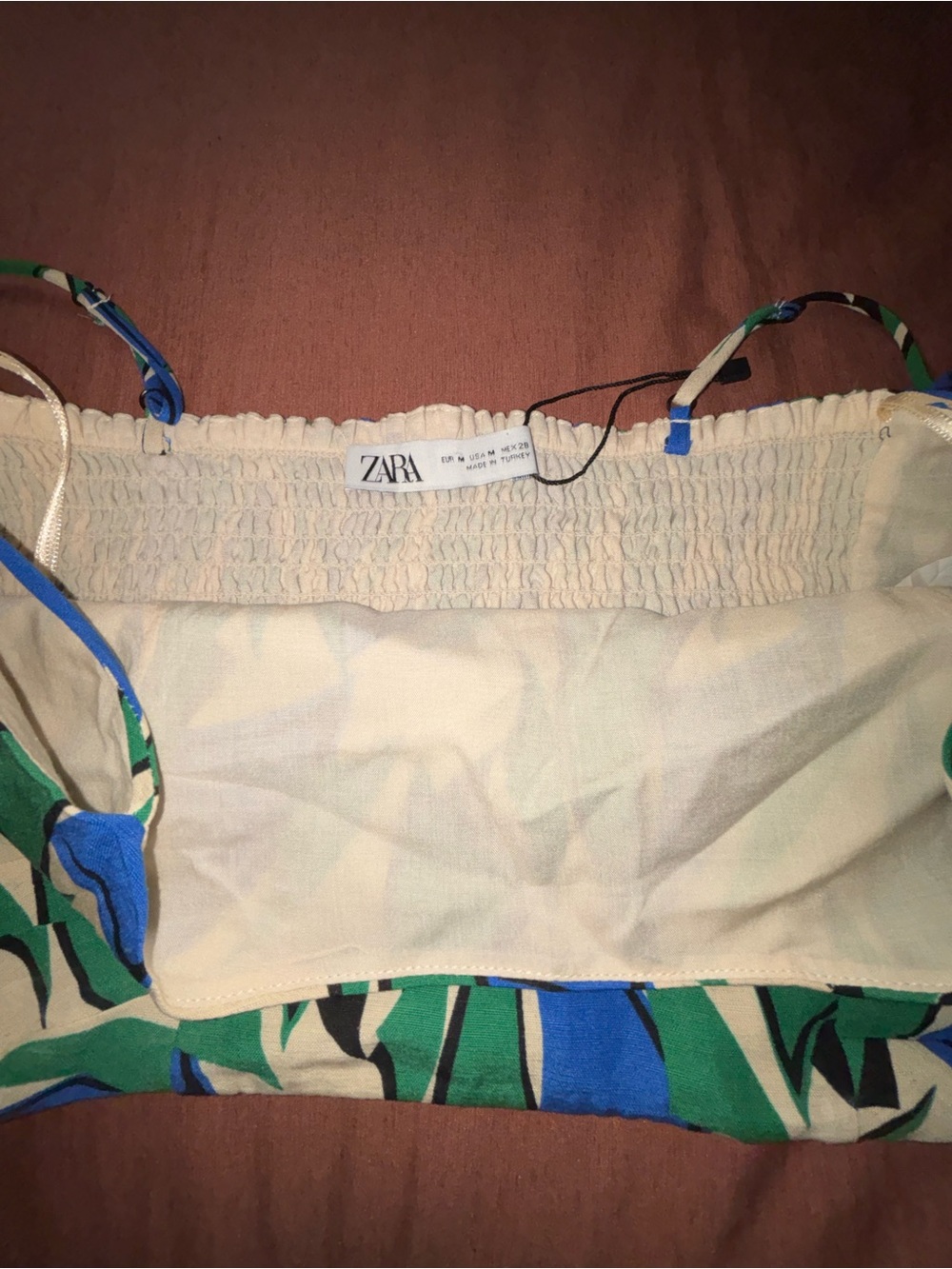 Zara Smocked Crop Top Spaghetti Straps - Picture 6 of 8
